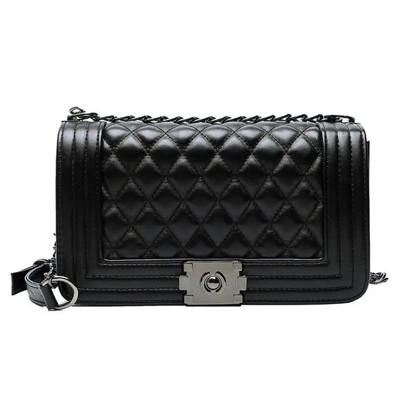 unbranded Handbags - Black Quilted Vegan leather shoulder Bag